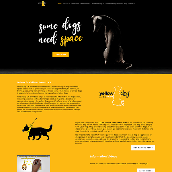 Yellow Dog UK - Website Mockup